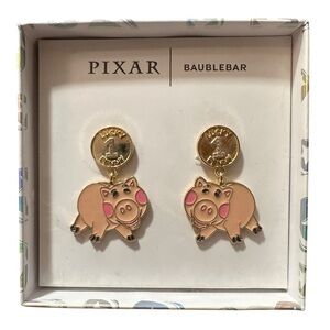 Pixar x BaubleBar Pink Hamm Piggy Drop Earrings